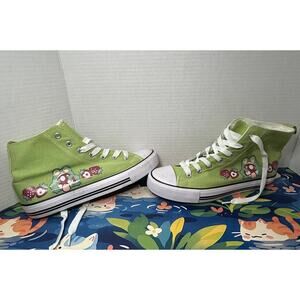 Hot Topic Strawberry Frog Hi-Top Sneakers Size 8 Frog Mushroom
